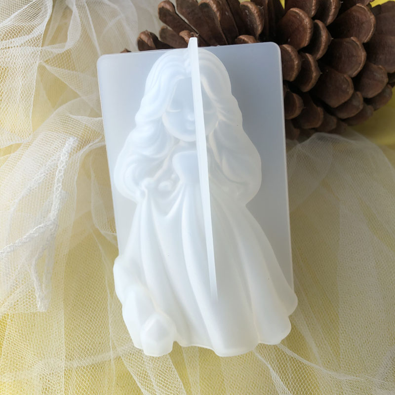 Candle Making Supplies For Beginners - 3D かわいいプリンセスシリコーンキャンドルモールド天使の女の子石鹸樹脂石膏作る型 DIY 人間チョコレートベーキングツール家の装飾のギフト