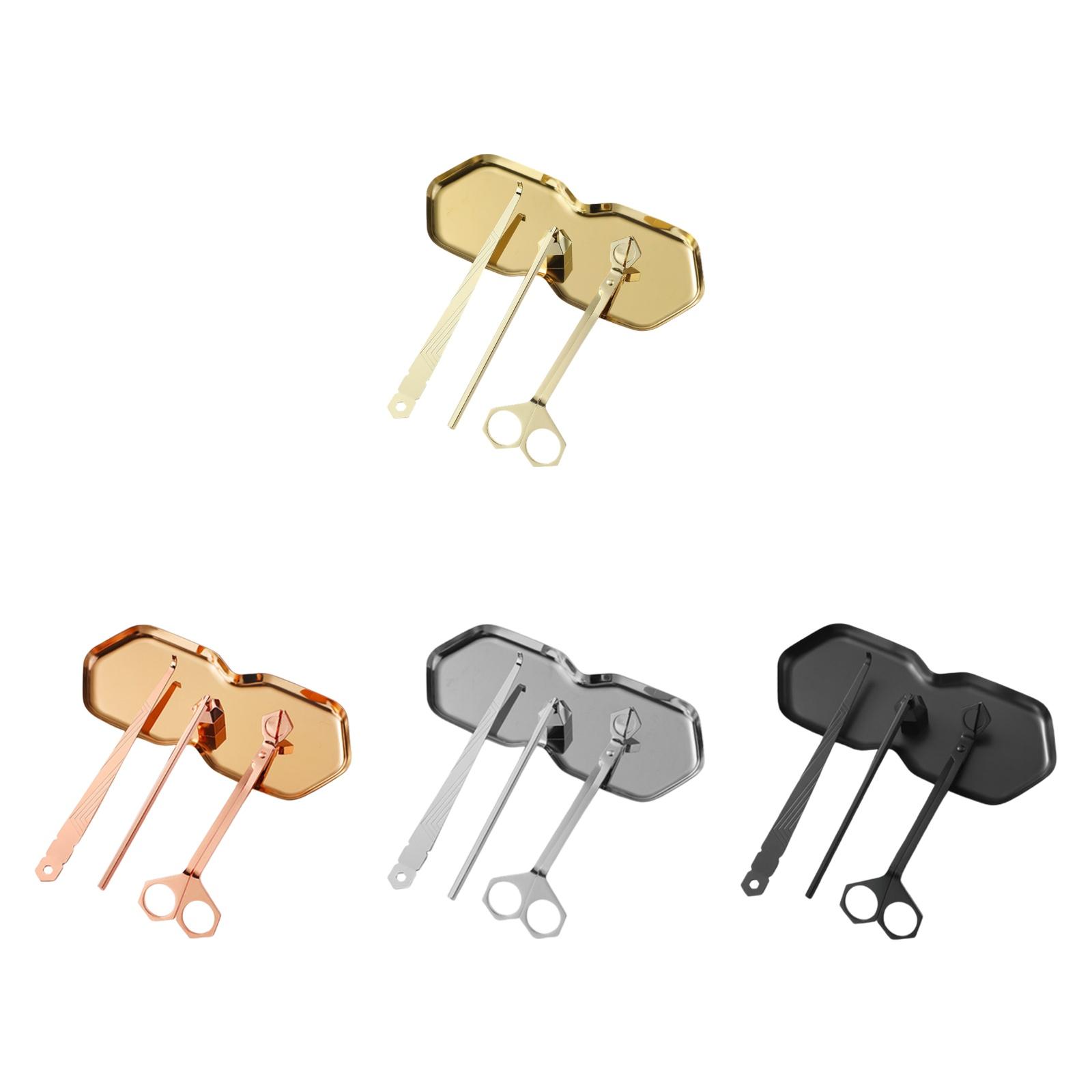 Wick Dipper Tool - バレンタインデー用4 in 1キャンドルツールキット、装飾キャンドル芯トリマー、キャンドル芯ディッパー、キャンドル芯スナッファー、収納トレイプレート