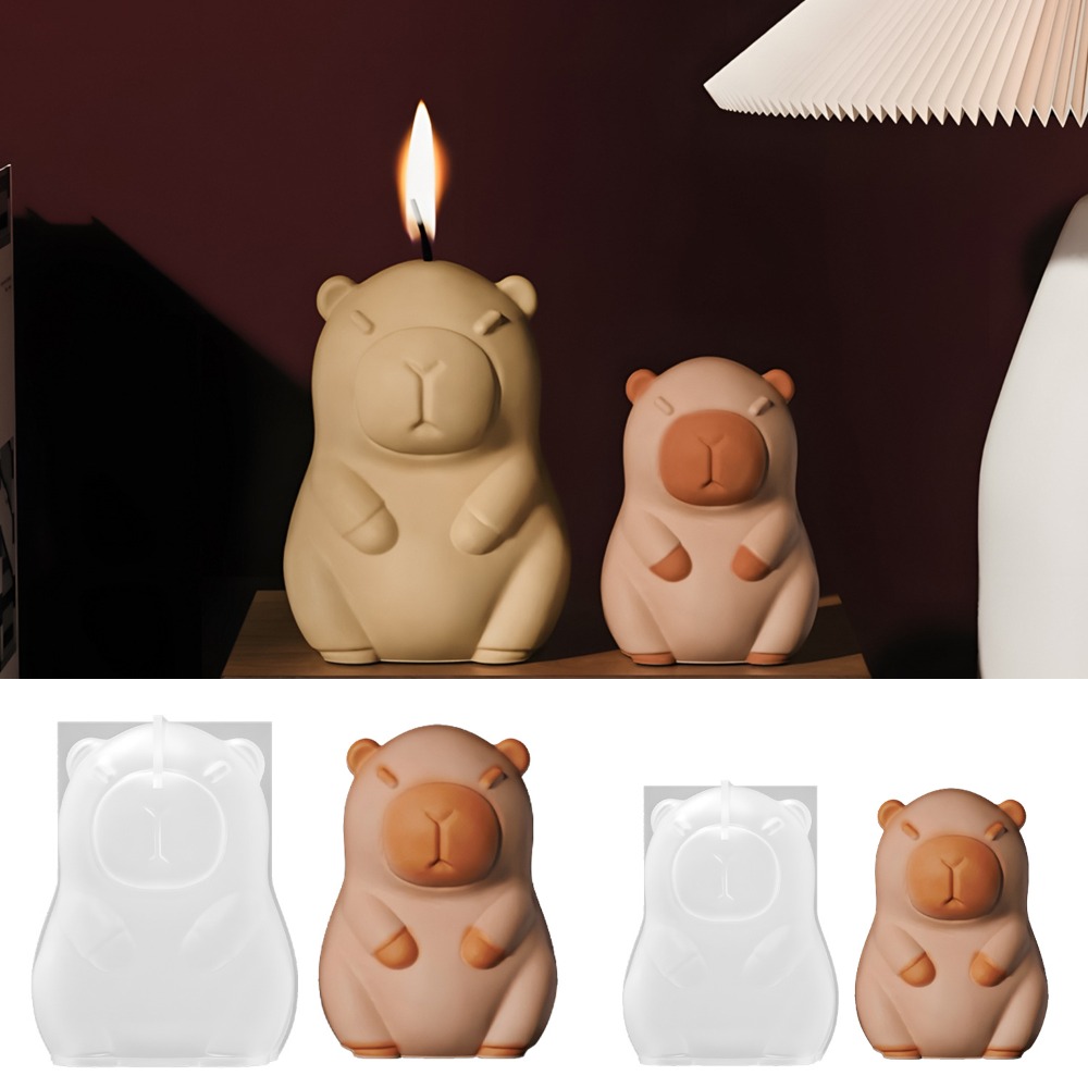 Candle Making Supplies For Beginners - 立ちカピバラ香りキャンドルシリコーン型 3D 動物樹脂石膏作成用品手作りドリップ接着剤車の装飾誕生日プレゼント