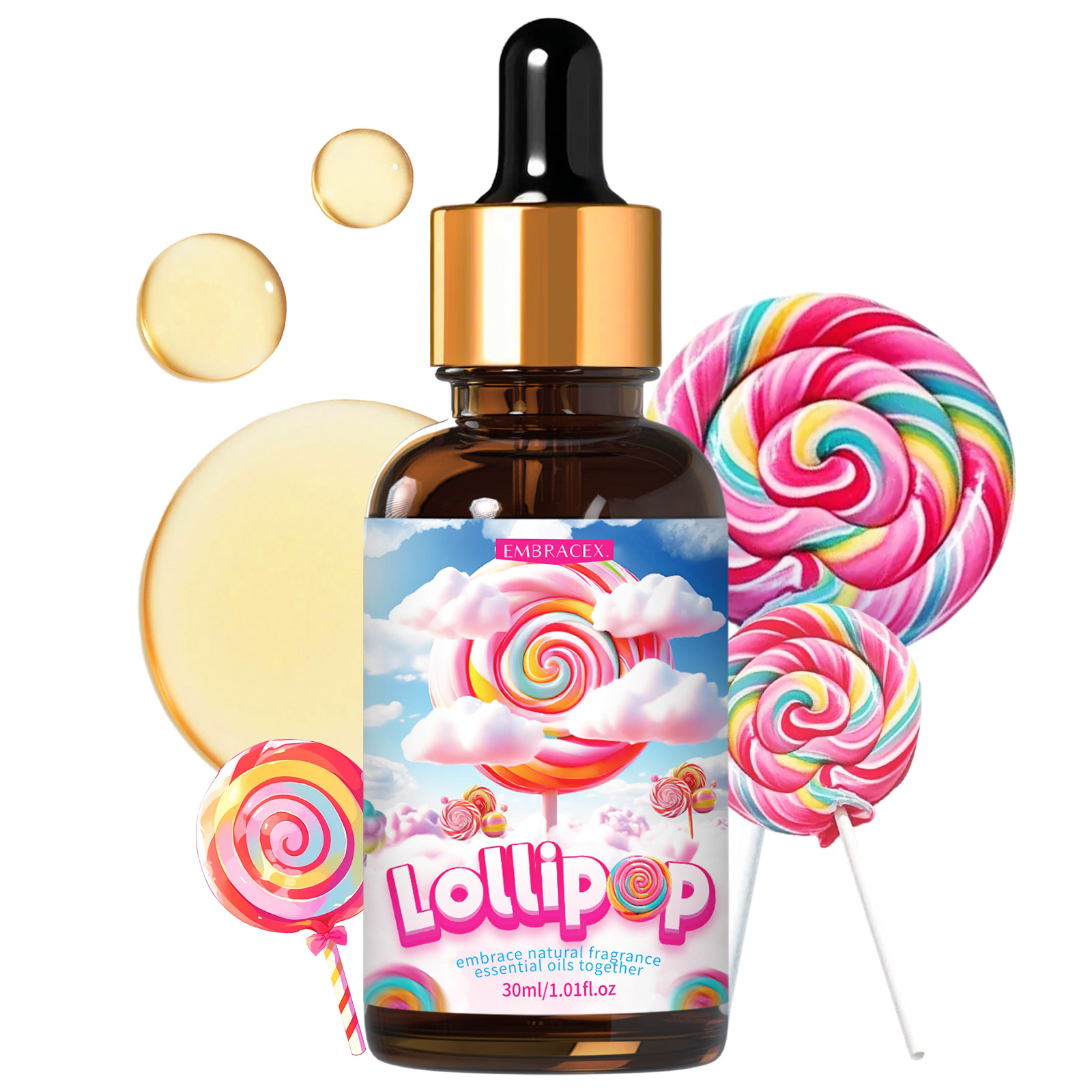 Candle Supplies Essential Oils - 30ml ロリポップエッセンシャルオイル 香り付き車用芳香剤オイル、ディフューザー、DIYプロジェクト、キャンドル作り、カーサプライ、ギフト用