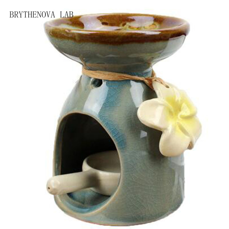 Candle Supplies Essential Oils - セラミックエッセンシャルオイルバーナー、花飾り付きアロマバーナーランプ、ヨガ、スパ、ホテル用品、ティーライトキャンドルホルダー、ホームデコレーション