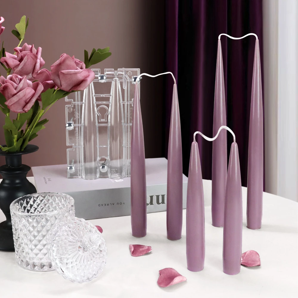 Candle Making Supplies For Beginners - ダブル尖った柱キャンドルアクリルモールド接続シリンダーキャンドルホルダープラスチック Moldwedding 装飾ホーム燭台作成ツール