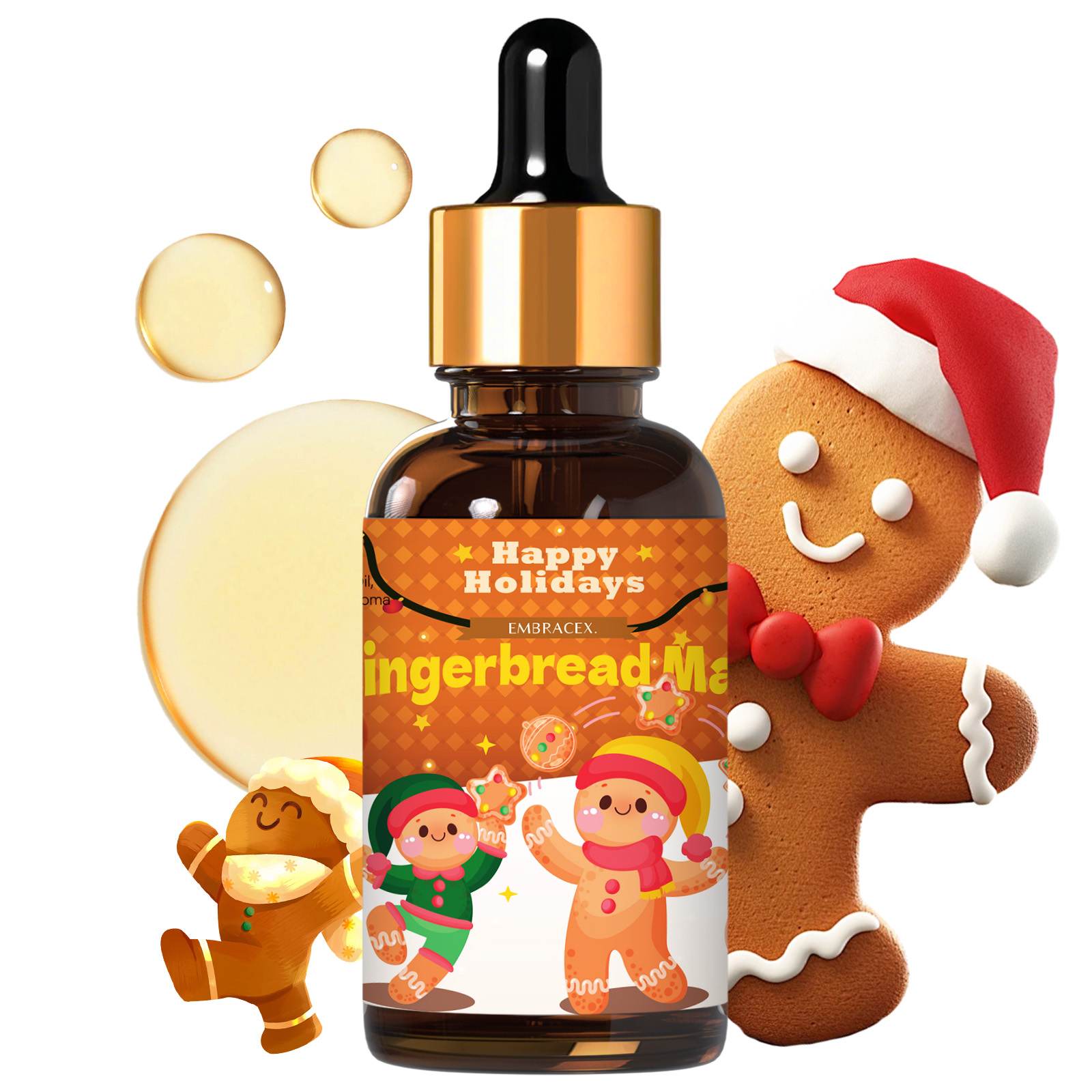 Candle Supplies Essential Oils - 30ml ジンジャーブレッドマン エッセンシャルオイル カー用品、キャンドル作り用フレッシュフレグランス、友人へのギフト、クリスマス温かい香り、アロマセラピー