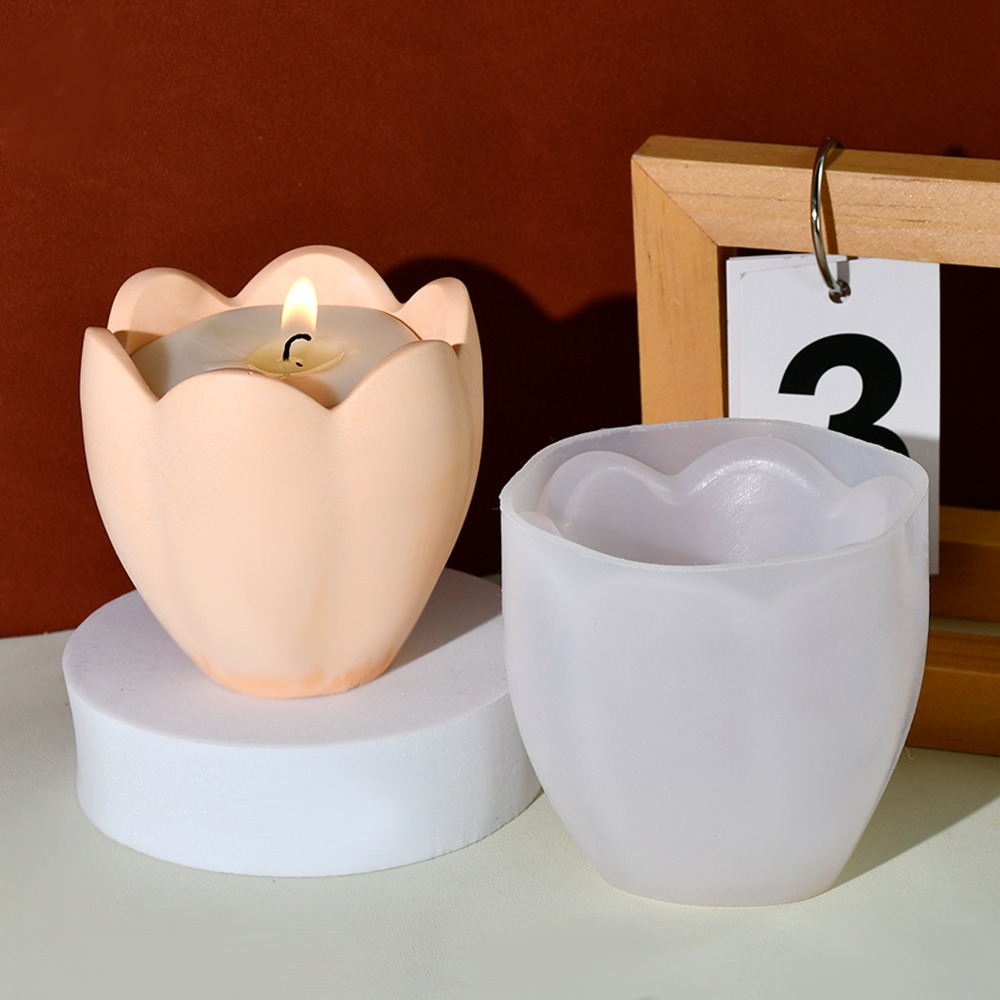 チューリップキャンドルホルダーシリコーン金型花樹脂石鹸箱作成 - Candle Making Supplies For Beginners のレビューと価格