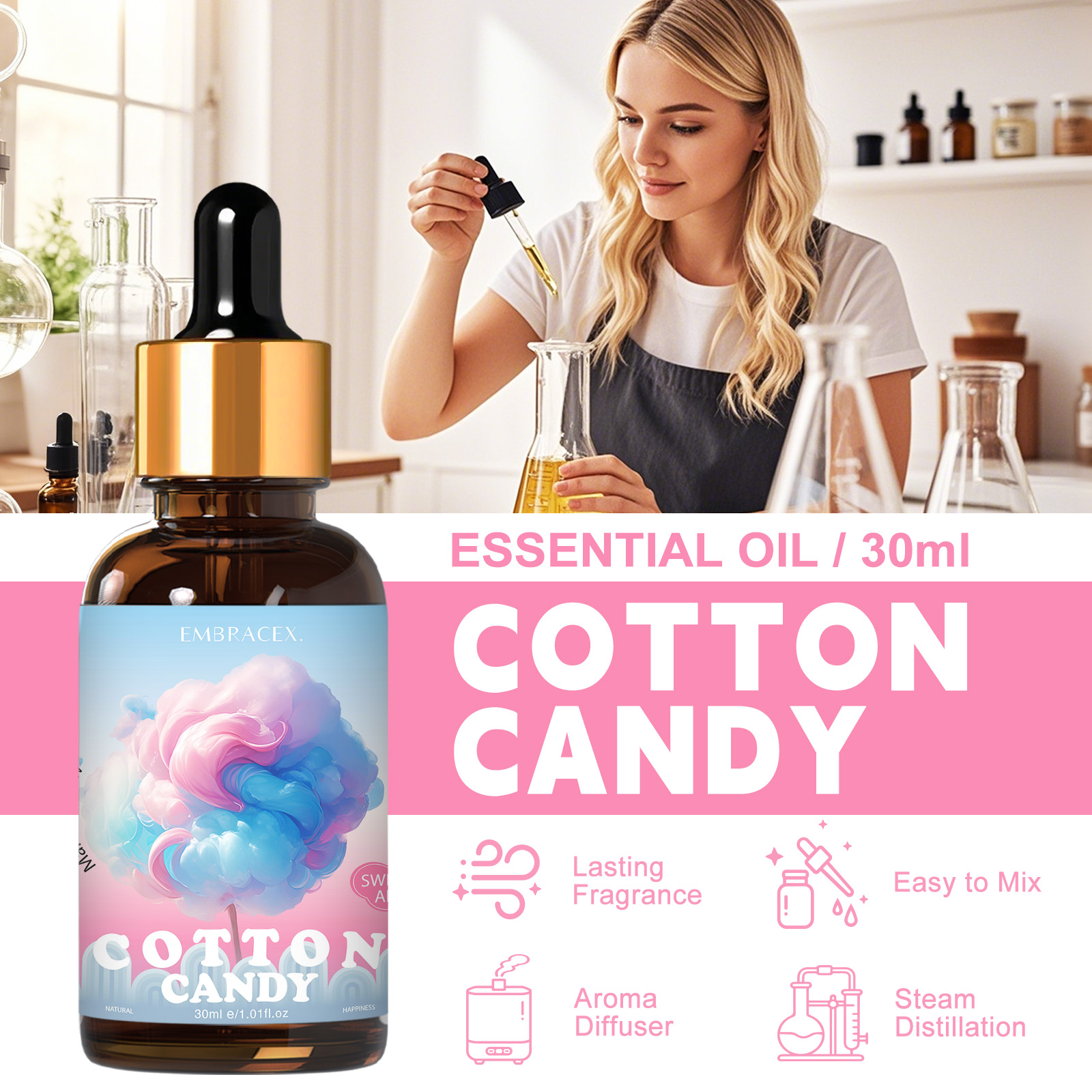 30ml コットンキャンディー エッセンシャルオイル 車用品 - Candle Supplies Essential Oils のレビューと価格
