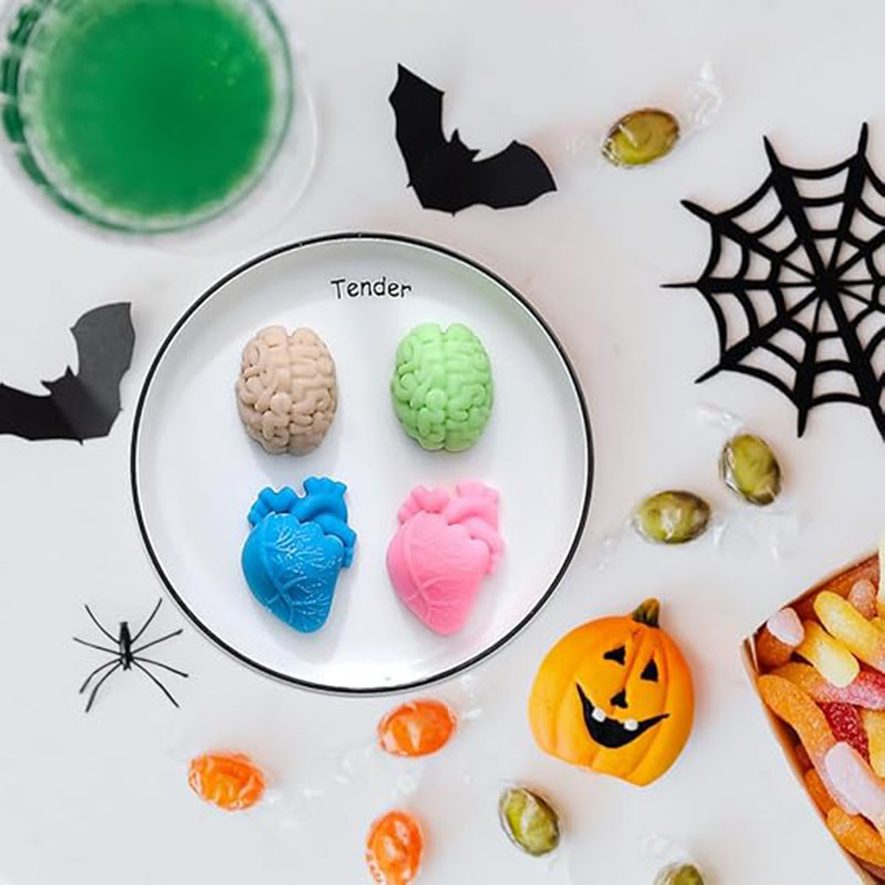 人間の脳と心臓のシリコンモールド、石鹸作り用品、ハロウィン3 - Candle Making Supplies For Beginners のレビューと価格