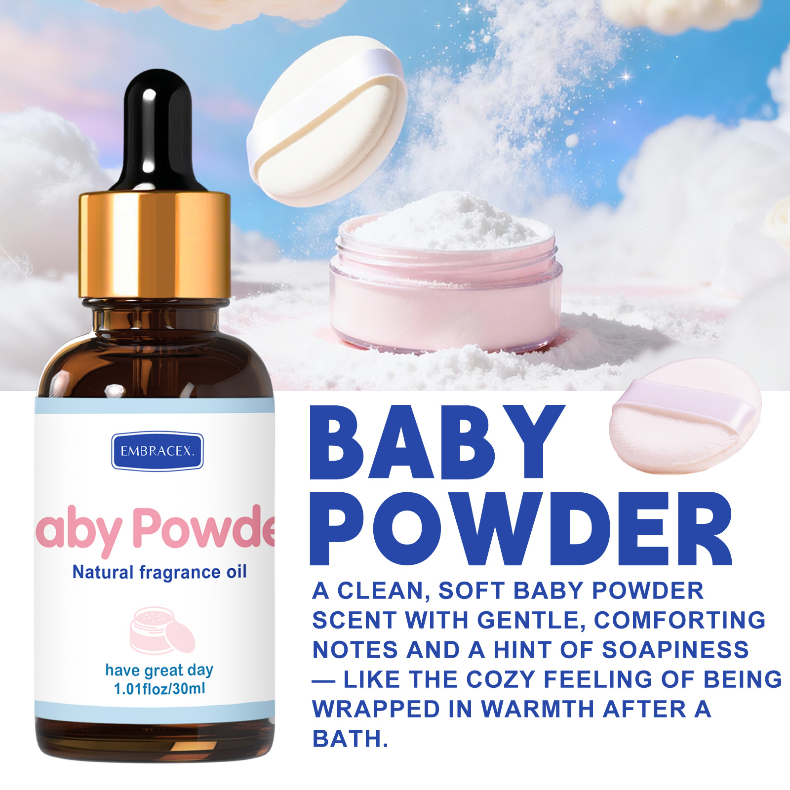 30ml ベビーパウダー エッセンシャルオイル ディフューザ - Candle Supplies Essential Oils のレビューと価格