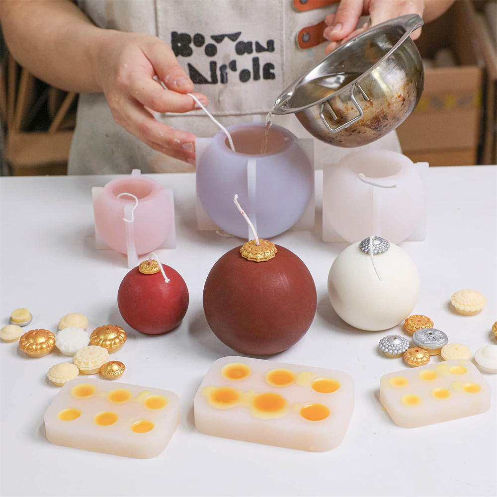 ニコールクリスマスボールキャンドルシリコーン型 DIY 香り - Candle Making Supplies For Beginners のレビューと価格