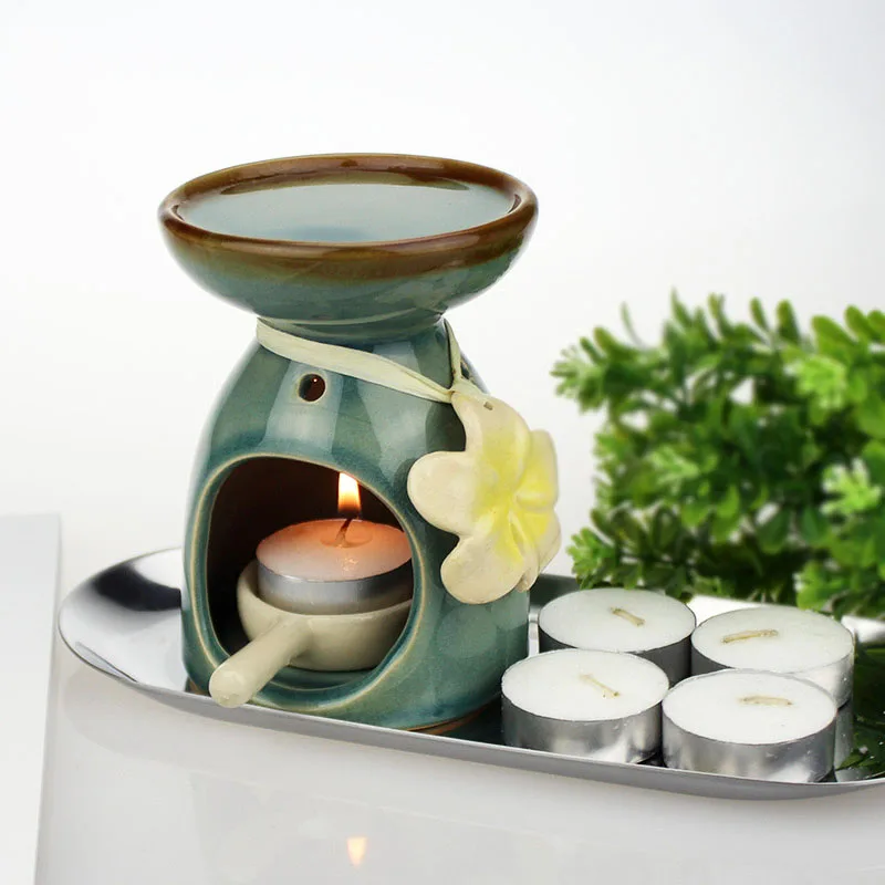 セラミックエッセンシャルオイルバーナー、花飾り付きアロマバー - Candle Supplies Essential Oils のレビューと価格