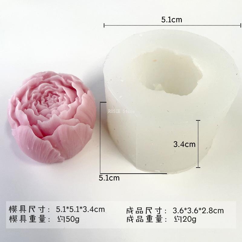 3D牡丹シリコンモールド,アロマテラピーキャンドル型,バラの - Candle Making Supplies For Beginners のレビューと価格