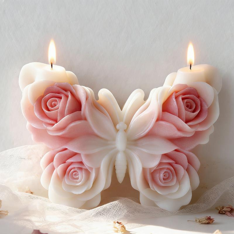 DIY ローズバタフライフォームシリコーン型手作りアロマキャ - Candle Making Supplies For Beginners のレビューと価格