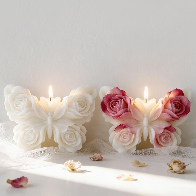 DIY ローズバタフライフォームシリコーン型手作りアロマキャ - Candle Making Supplies For Beginners のレビューと価格