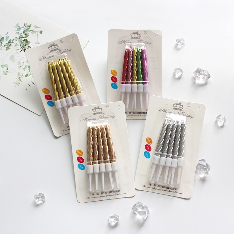 50 ボックス誕生日キャンドル電気メッキスパイラルゴールドと - Candle Shop のレビューと価格
